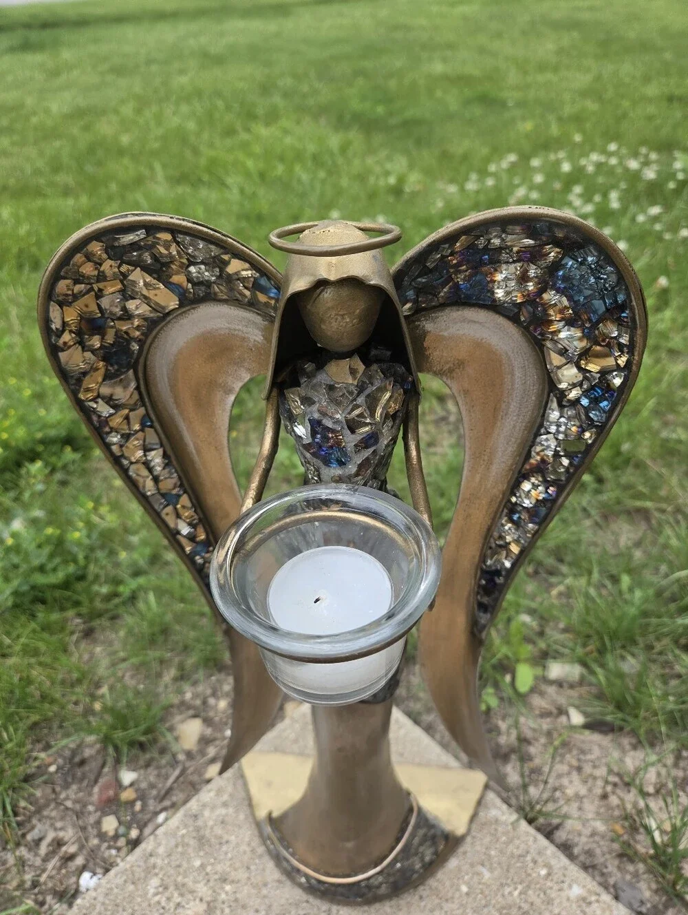 Vintage Pier 1 Imports Mosaic Angel Candle Holder – 19